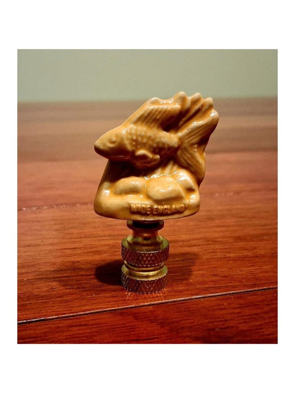 Fish Lamp Finial Shade Topper Coastal Beach House Nautical Vintage Wade England